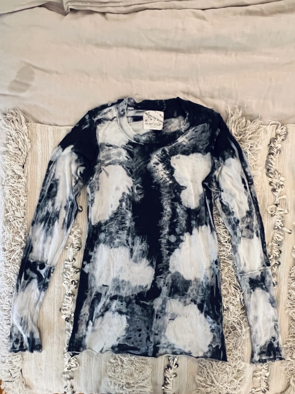Organic Cotton Long Sleeve Shirt Natural Tie-Dye | LA Raw Earth Wild Sky